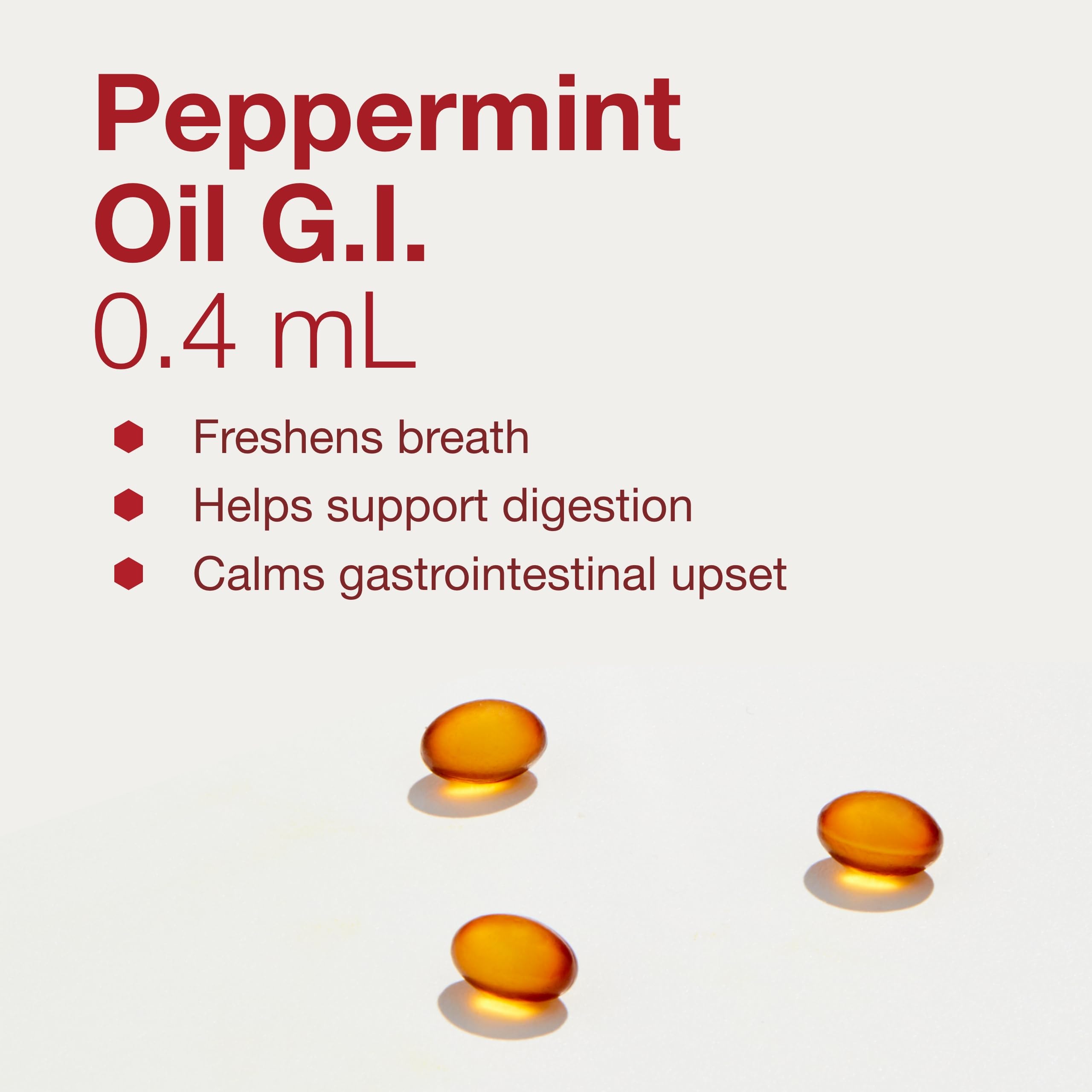 Label of Peppermint G.I. showing natural digestive ingredients and coating