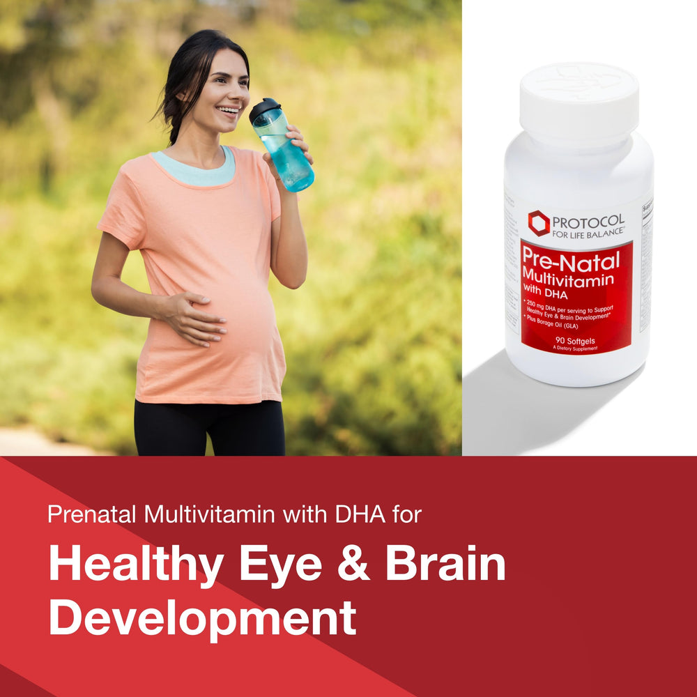 PROTOCOL FOR LIFE BALANCE prenatal DHA ingredient close-up highlights DHA potency.