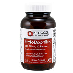 Protocol for Life Balance ProtoDophilus bottle pour supports digestive balance.