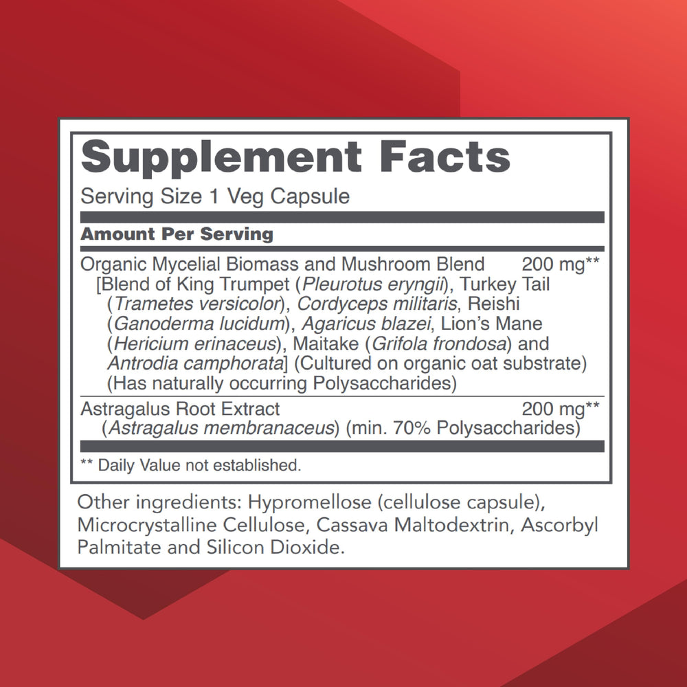 Protocol Mycel Immune Plus capsules close-up highlighting convenient daily capsules.
