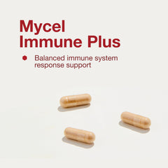 Protocol Mycel Immune Plus packaging with 90 vegan capsules on display.