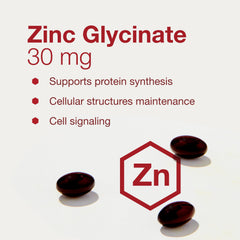Protocol for Life Balance Zinc Glycinate bottle with glass of water during routine