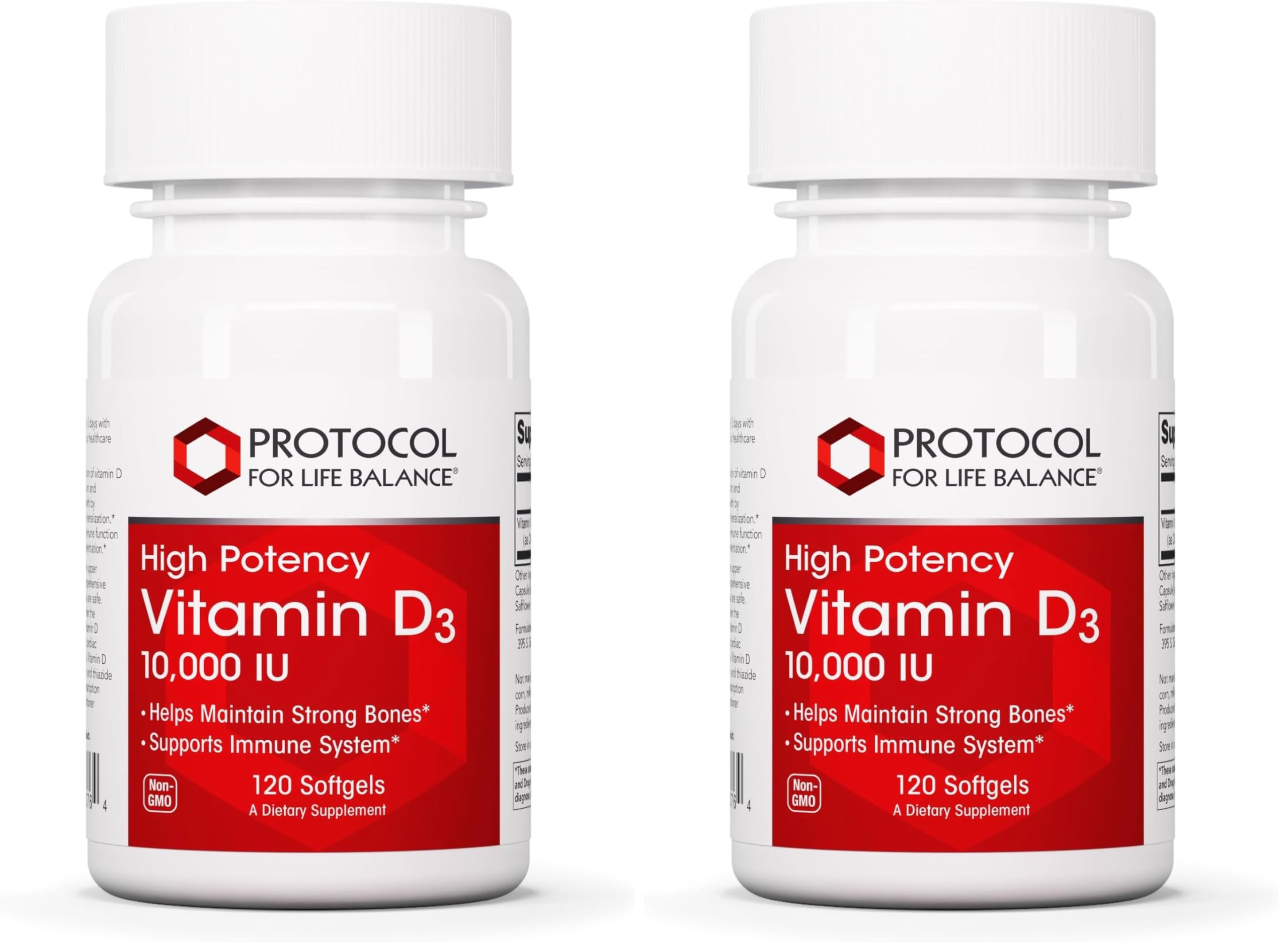 Protocol for Life Balance Vitamin D3 bottle front showing high potency for immune and bone support