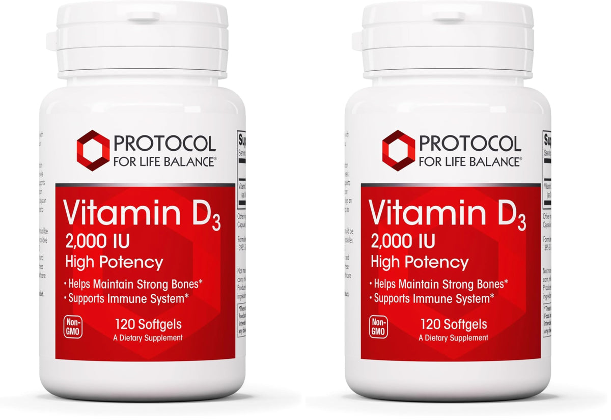 Protocol For Life Balance Vitamin D3 2000 IU bottle for daily use