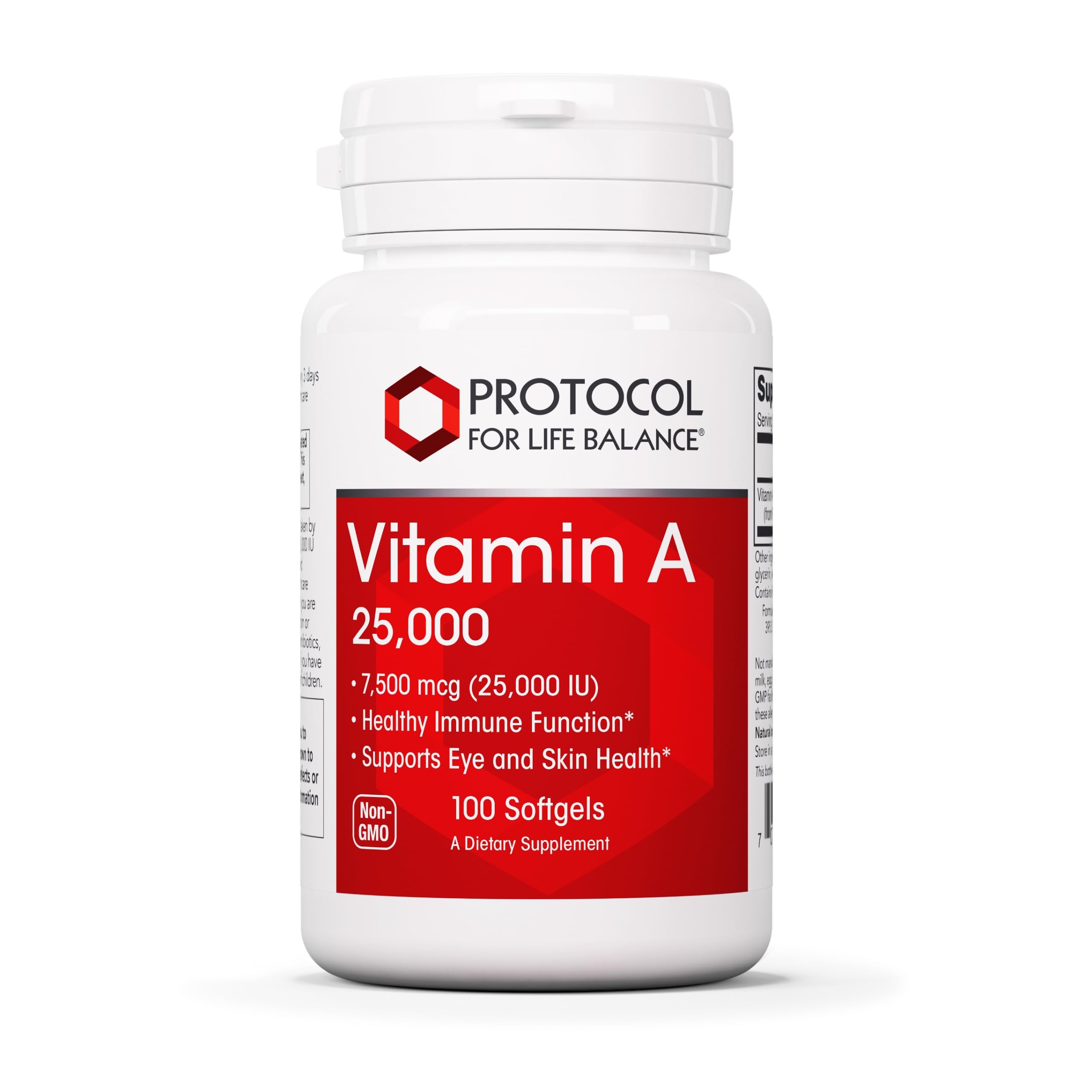 PROTOCOL FOR LIFE BALANCE Vitamina A, botella de softgeles para apoyo ocular diario