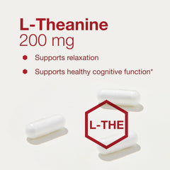 Brain-relaxation illustration highlighting dopamine and GABA support from L-Theanine.