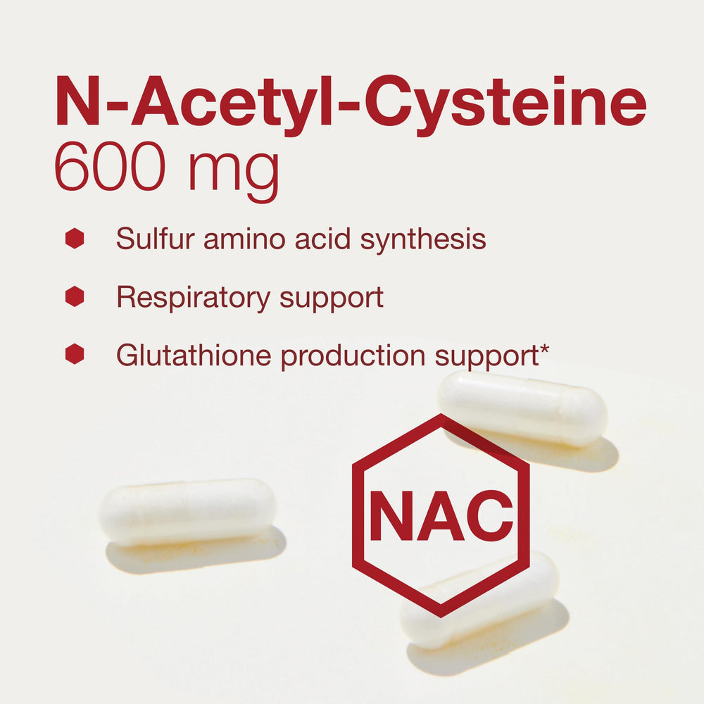 NAC bottle showing dosage information for easy planning