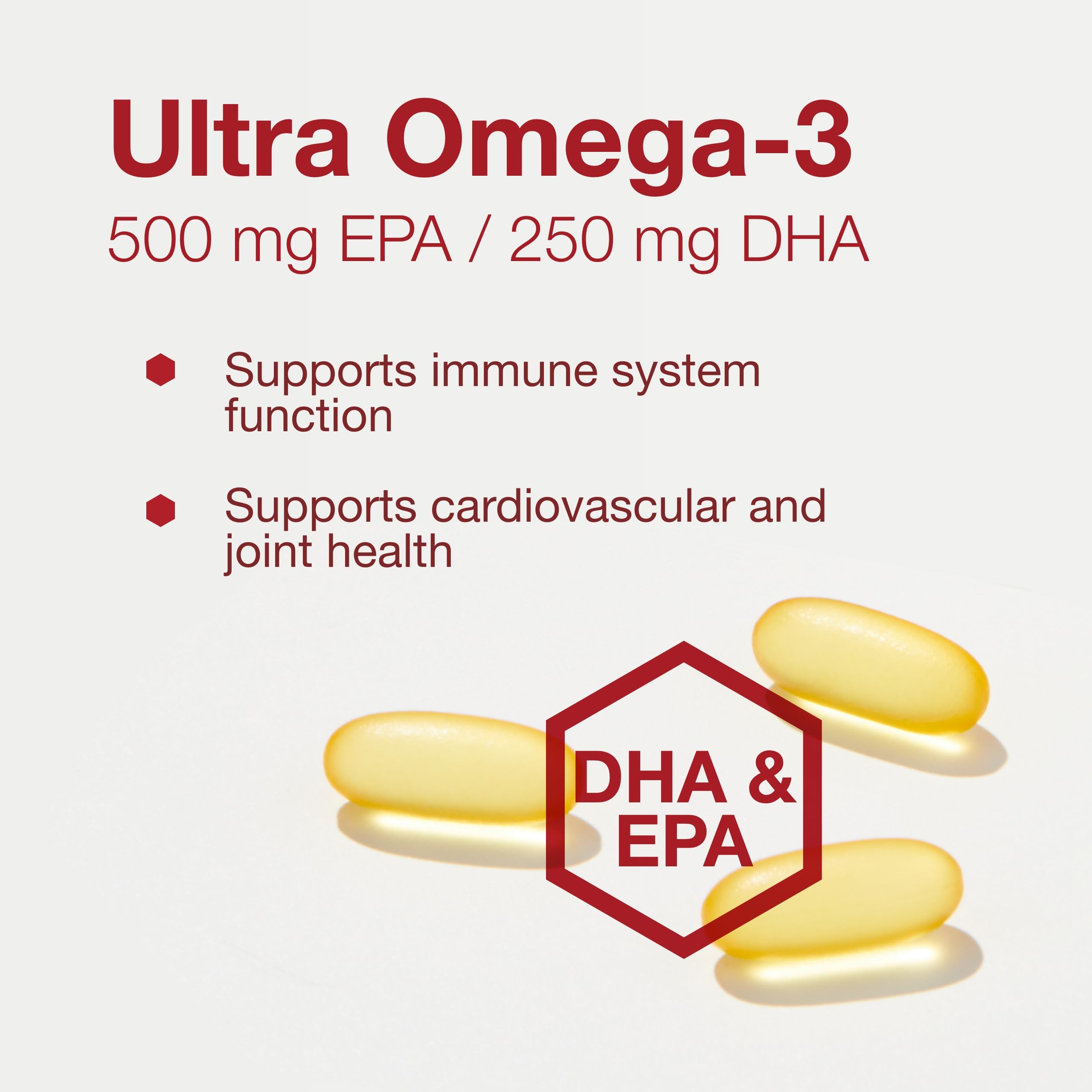 Pouring Protocol Ultra Omega-3 softgel bottle shows easy daily dosing with meals.