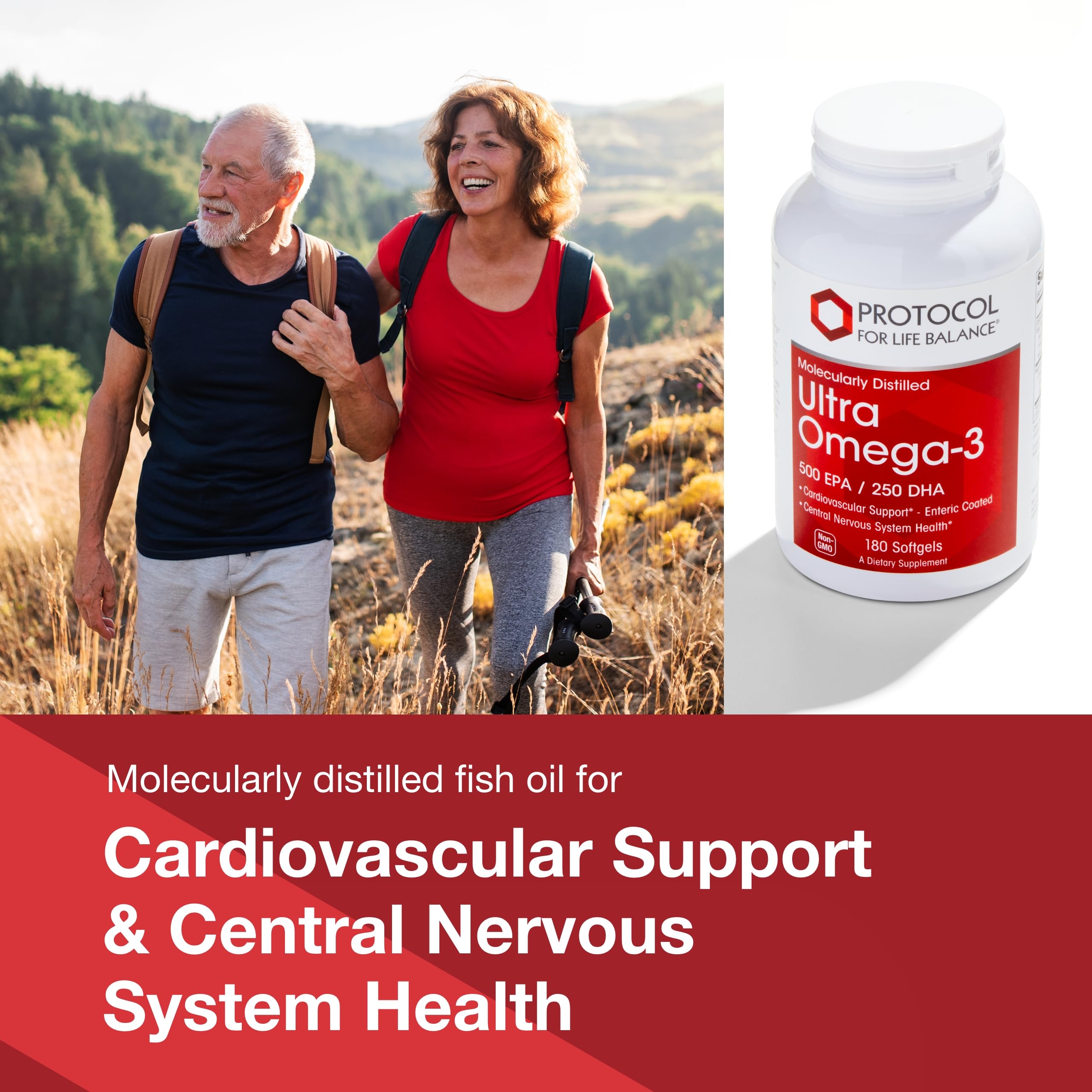 Close-up of Protocol Ultra Omega-3 softgels reveals enteric coating designed for gentle digestion.