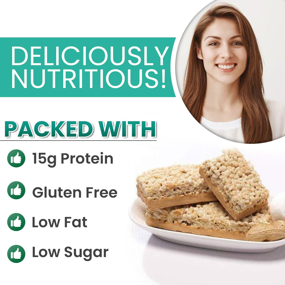 ProtiWise meal-replacement bar presented as a balanced option for busy days.