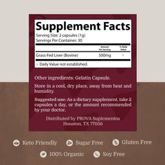 PROVA Beef Liver Capsules on a kitchen counter suggesting daily energy support.