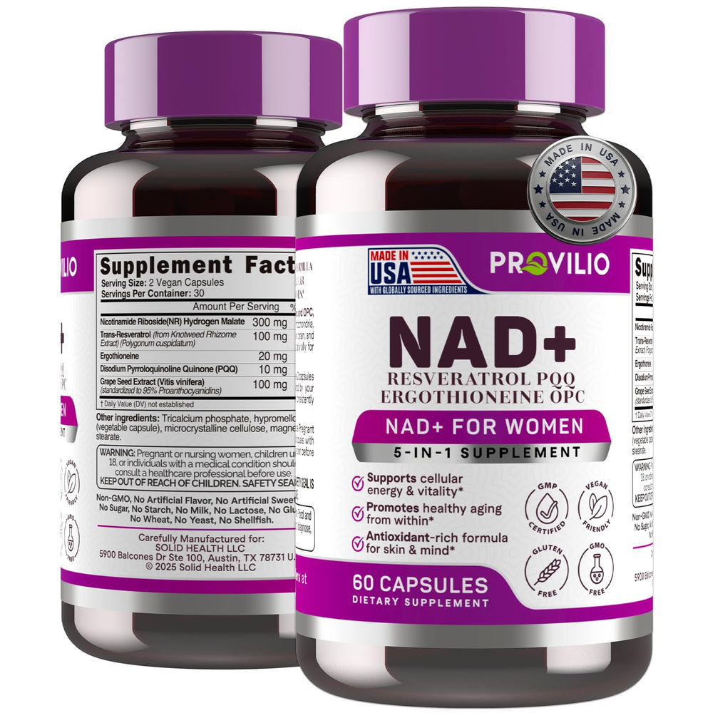 Provilio NAD+ for Women bottle ready for daily energy support.