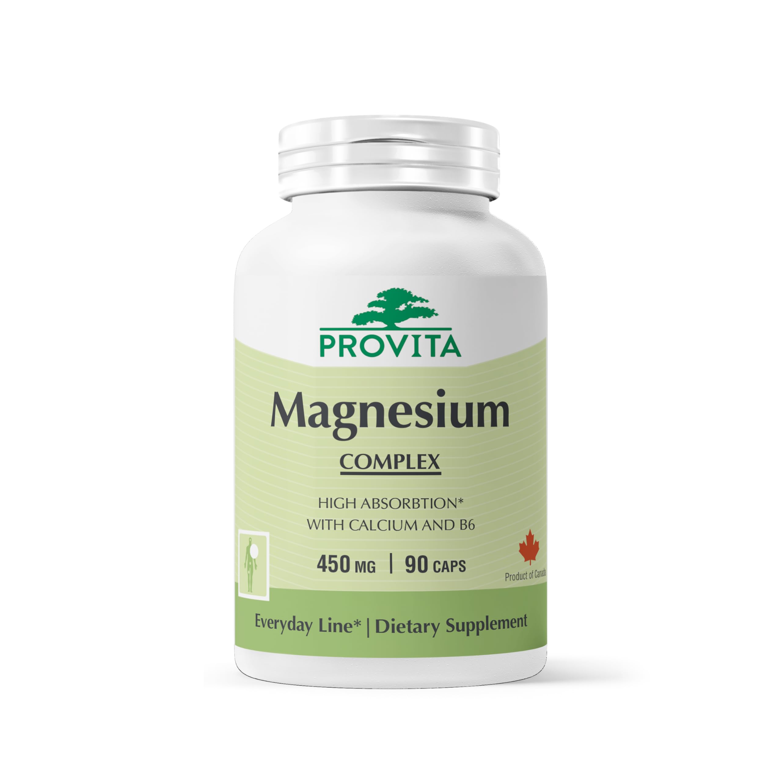 PROVITA Magnesium Complex bottle front view, daily energy support.