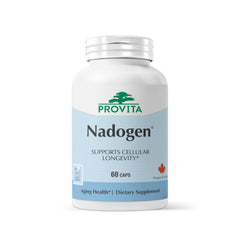 PROVITA Nadogen bottle front, showcasing NAD+ supplement for daily energy support.