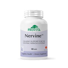 PROVITA Nervine bottle closeup highlighting vegan calm support for daily balance