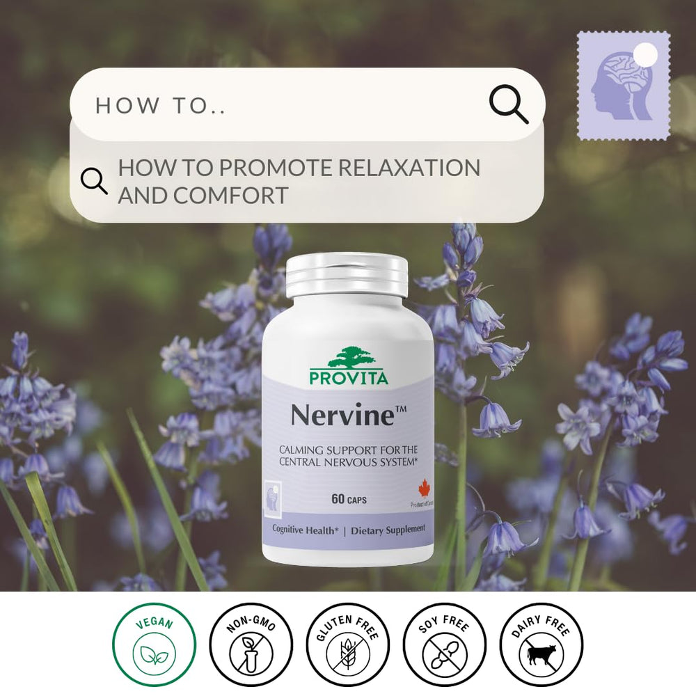 PROVITA Nervine capsules 60-count, showcasing convenient daily calm support
