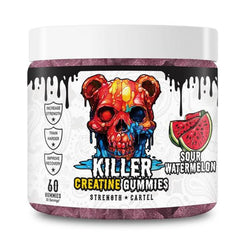 PROZENITH Cartel Killer Creatine Gummies bottle front for steady energy before workouts.