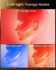 Prungo LED mask blue light mode close-up for targeted skin clarity.