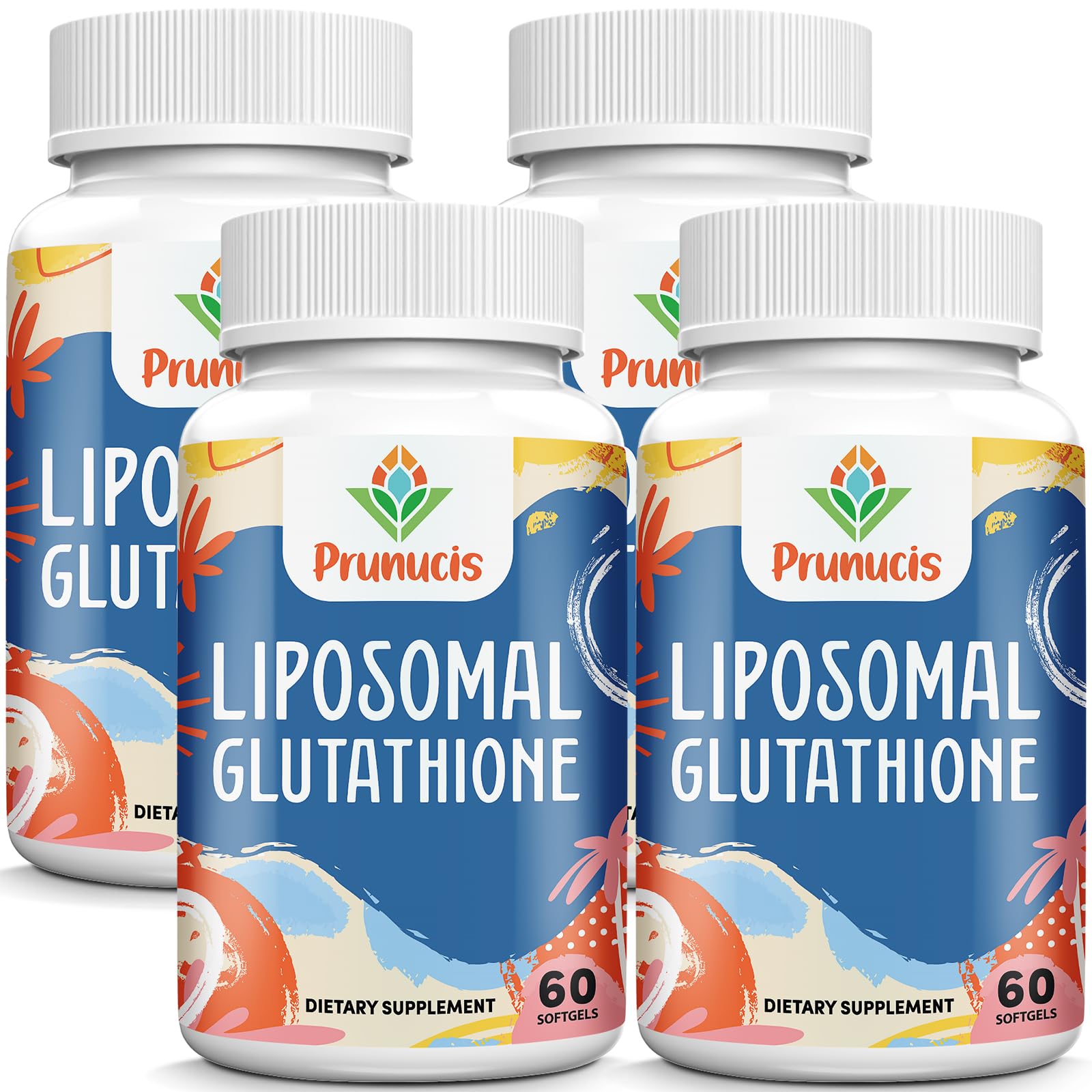 Prunucis 2400mg liposomal glutathione bottle for potent antioxidant support