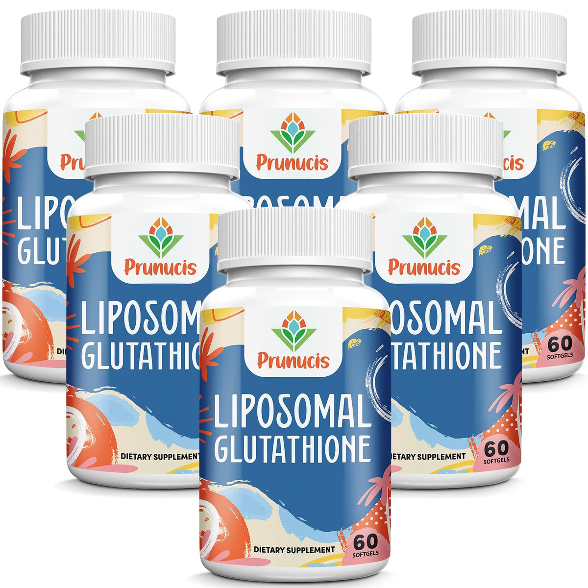 Prunucis 2400mg liposomal glutathione bottle showing high-dose antioxidant support