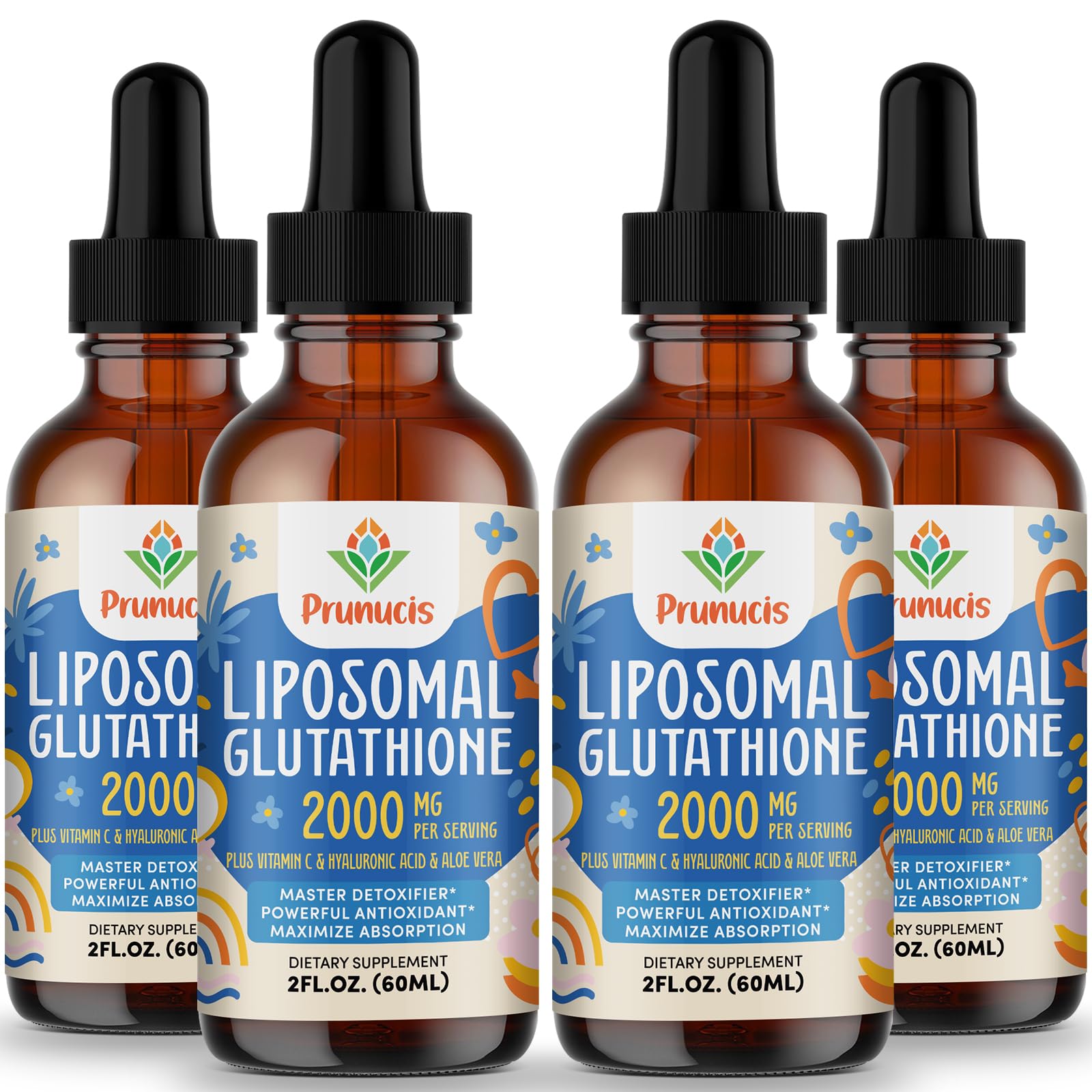 Prunucis liposomal glutathione bottle front shows premium antioxidant formulation for daily wellness
