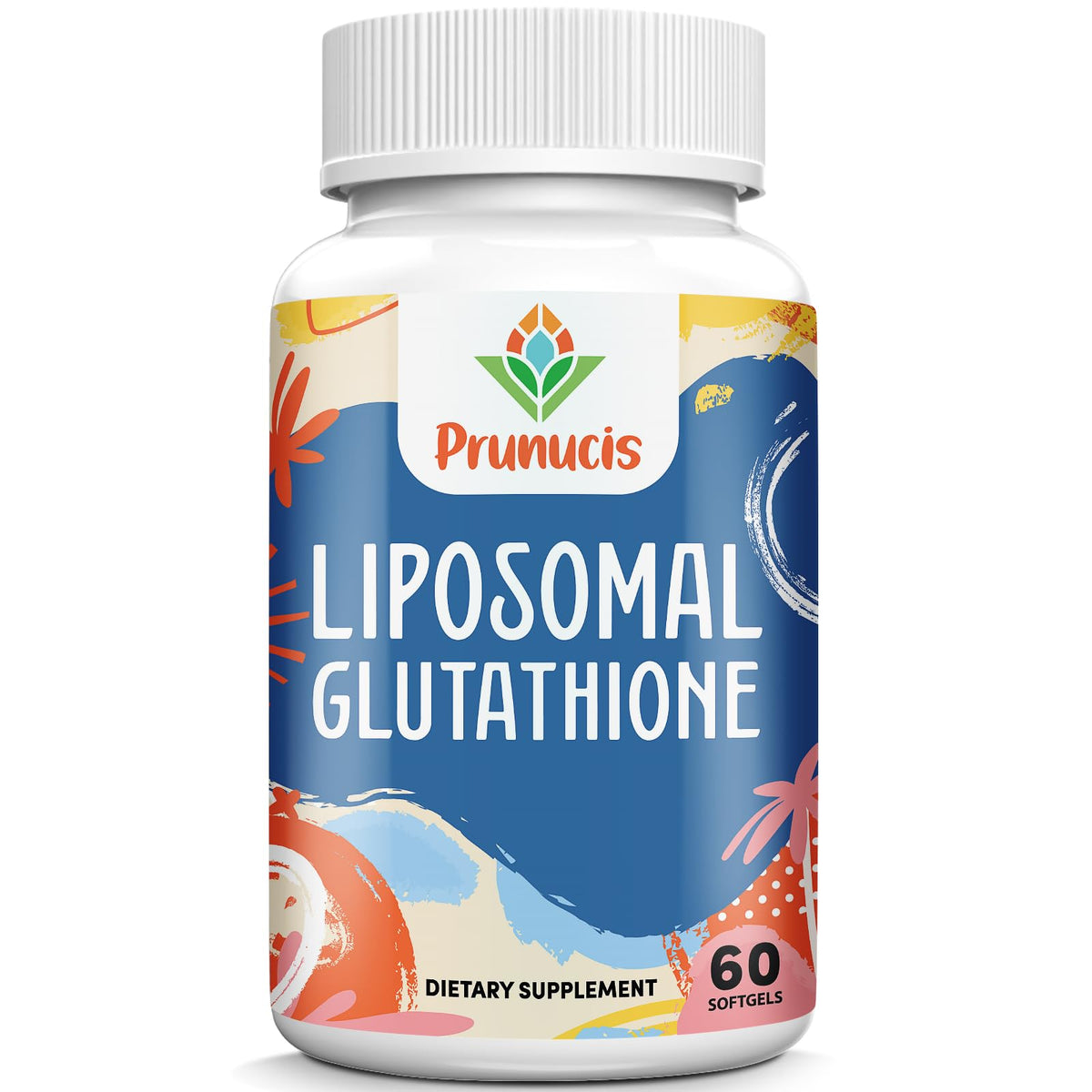 Prunucis liposomal glutathione bottle with high-dose antioxidant support.