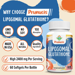 Prunucis liposomal glutathione pour illustrating advanced delivery and absorption