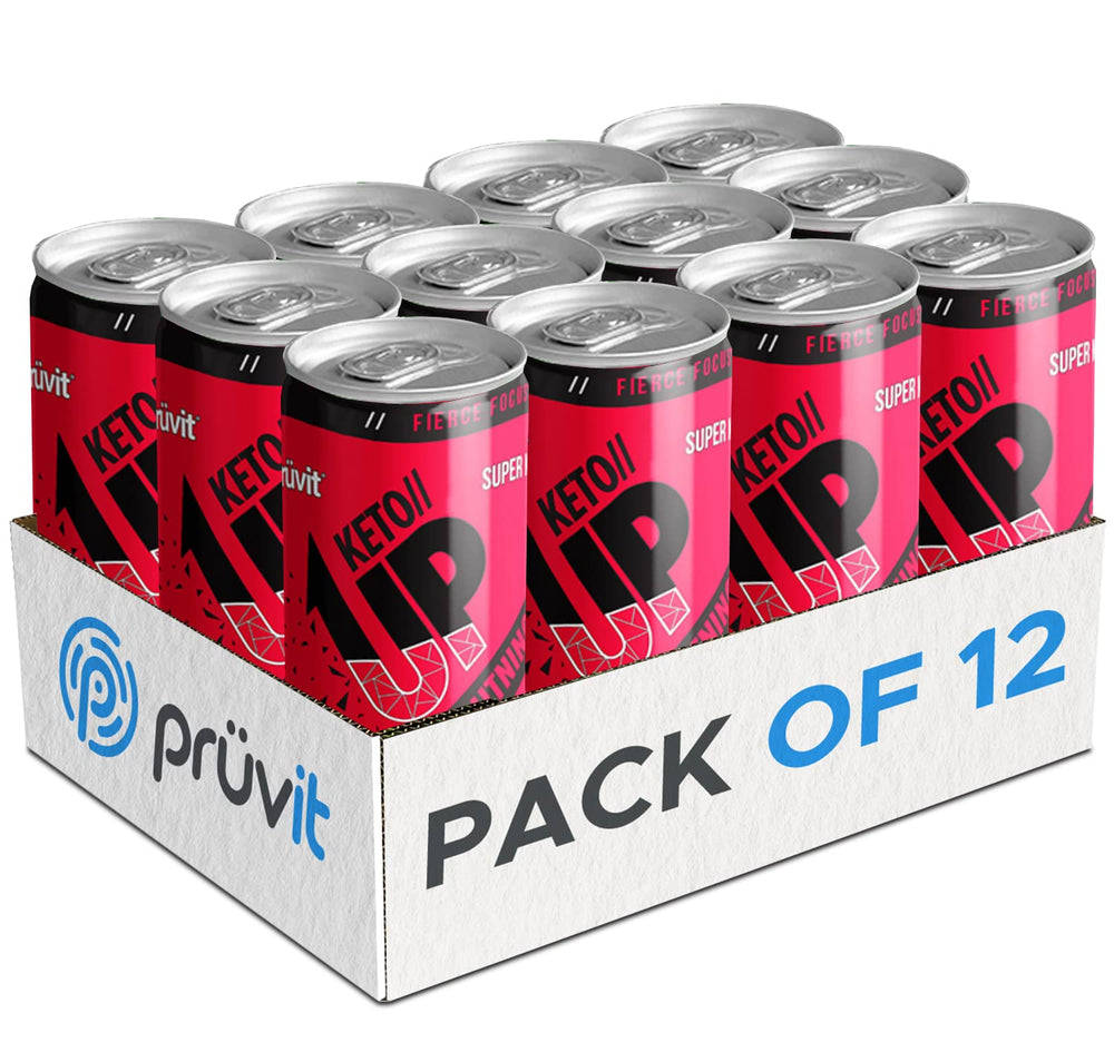 PRÜVIT Cherry Lightning Keto UP ingredients bottle displays BHB ketones and CMED 105