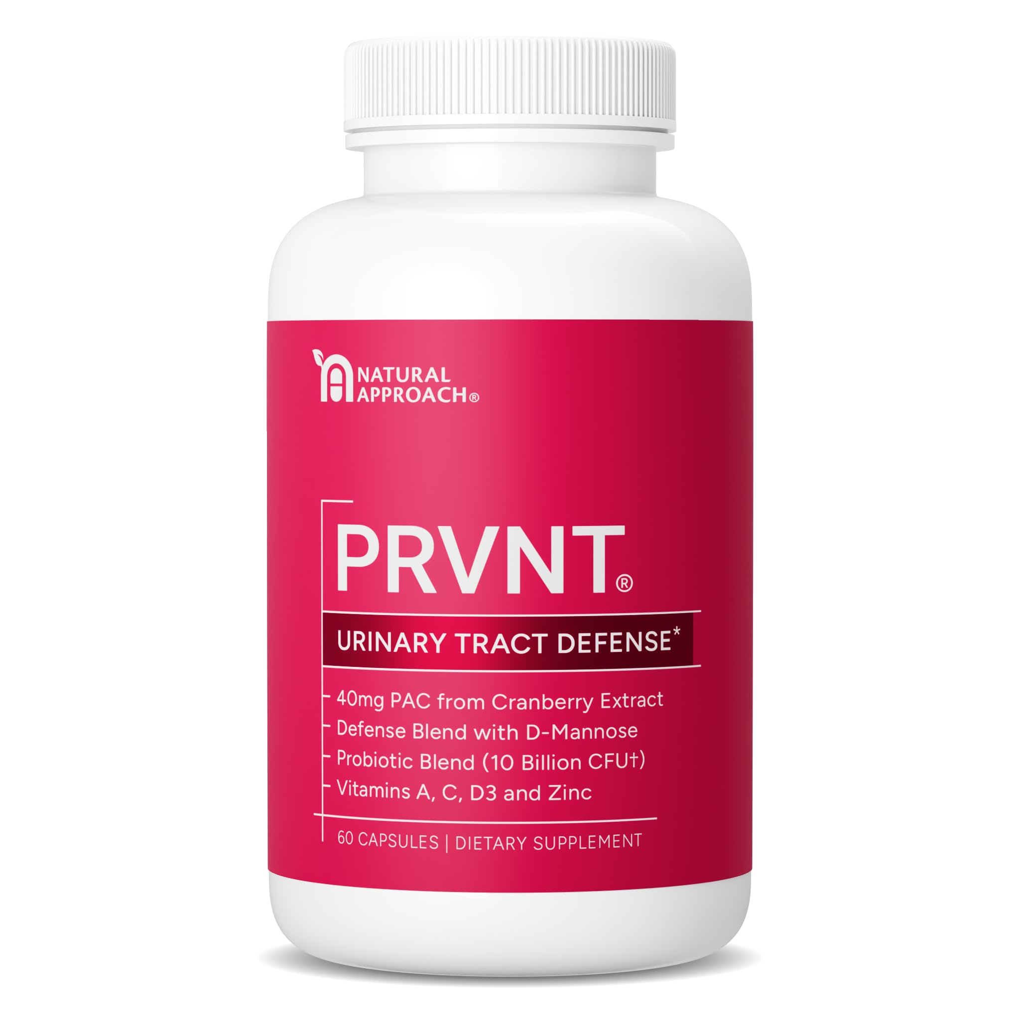 PRVNT Urinary Tract Defense bottle shown for daily bladder support
