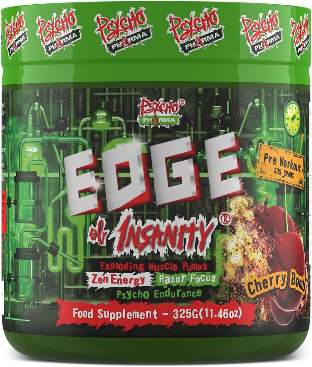 Psycho Pharma Edge of Insanity canister boosts intense workouts with high-stim energy