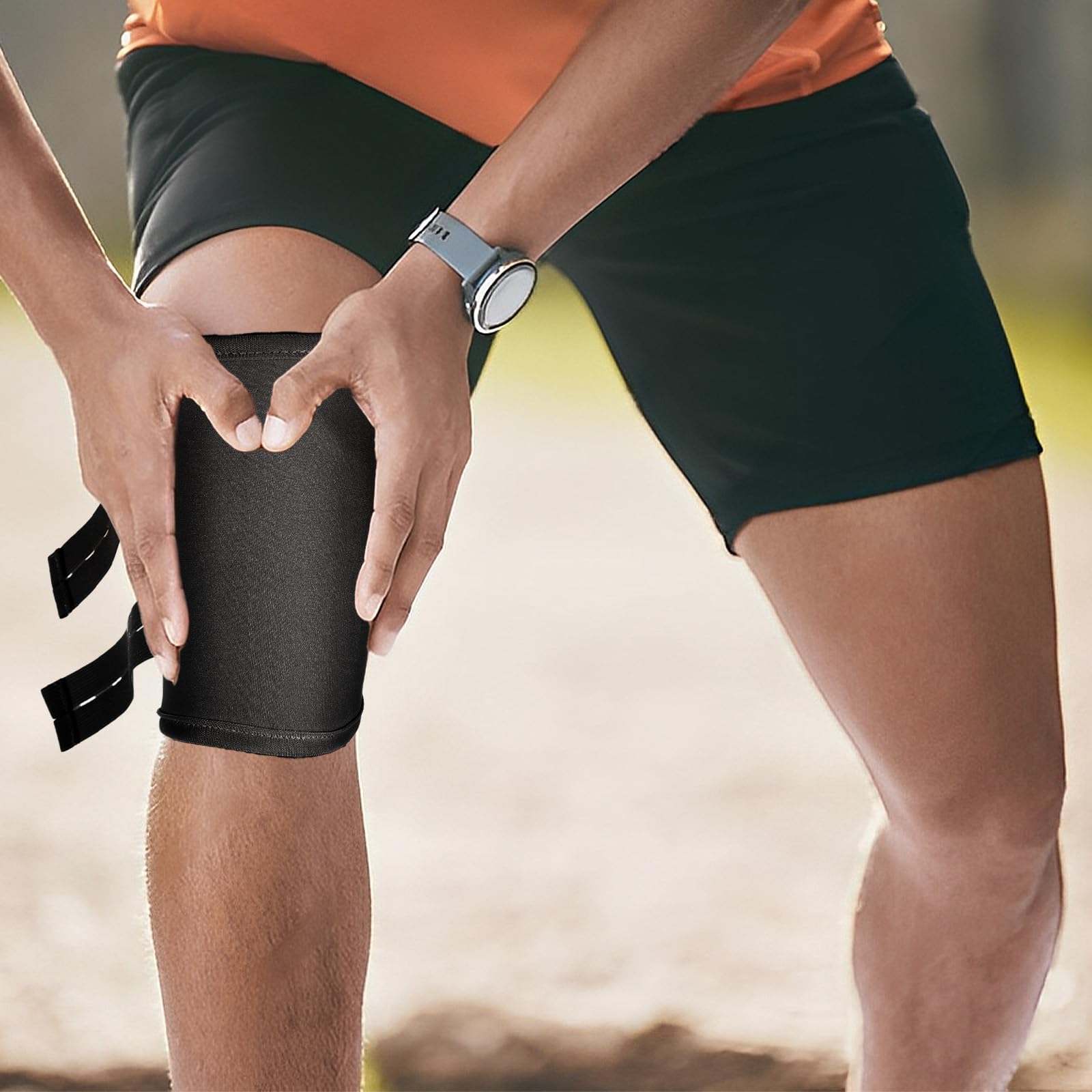 Ptwola castor oil pack with elastic bandage for customizable fit.