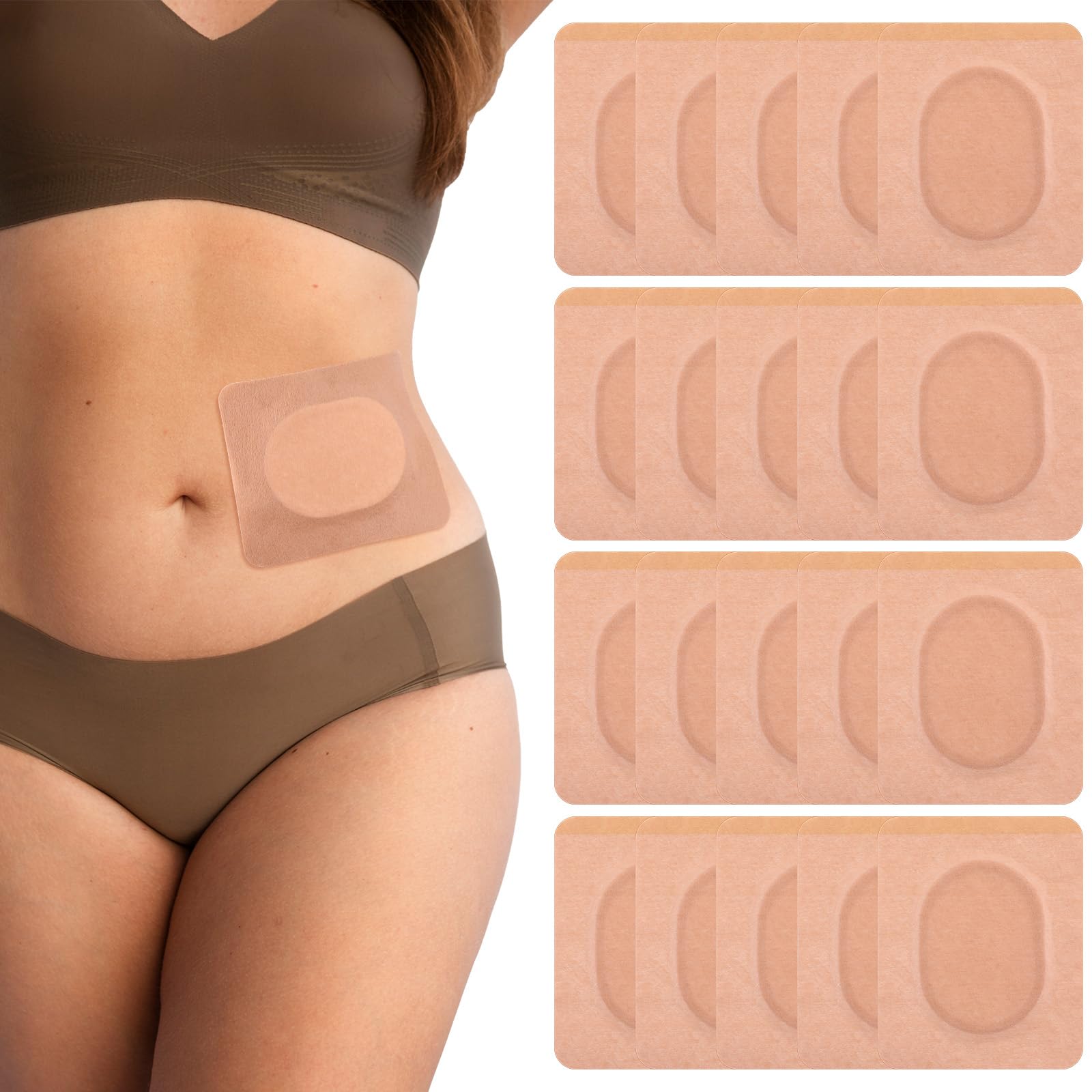 Ptwola castor oil pack wrap close-up showing self-adhesive ease