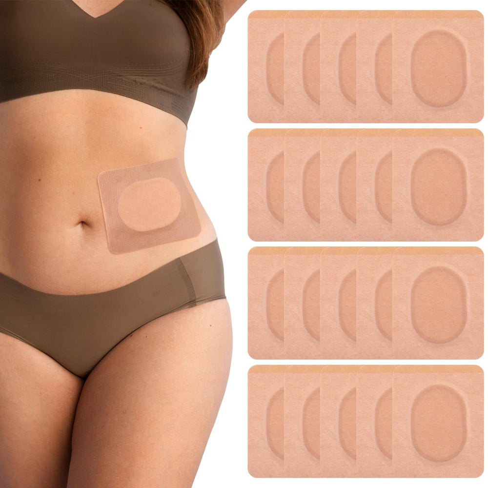 Ptwola castor oil pack wrap close-up showing self-adhesive ease