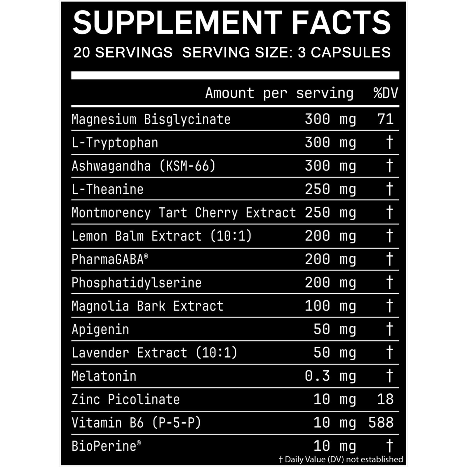 Pucges Hilucid capsules close-up highlighting magnesium glycinate support for deeper rest