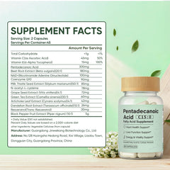 Close-up of Pucges C15:0 capsules highlighting purity and vegetarian formula