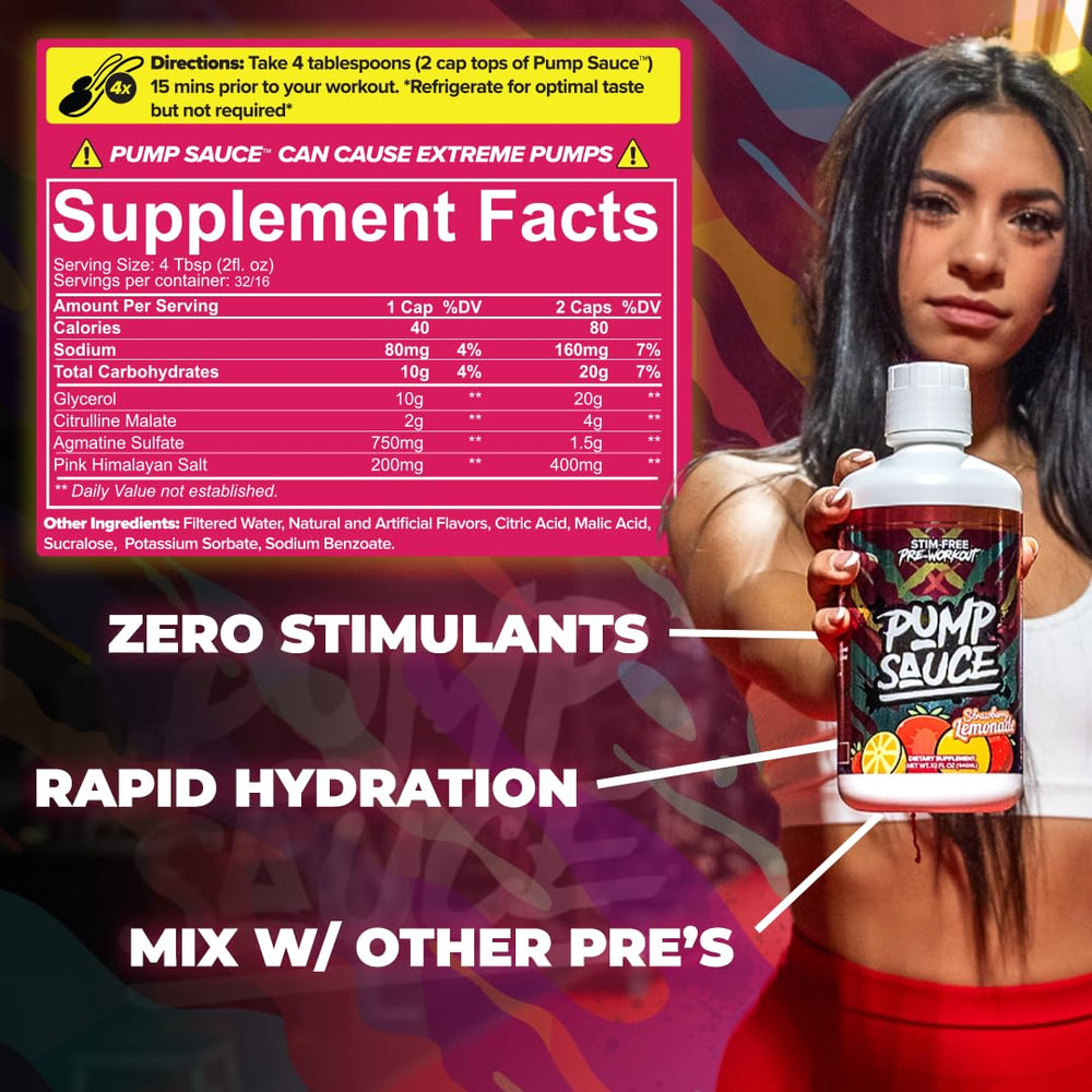 Pump Sauce bottle in gym scene suggests strong pumps during workouts.