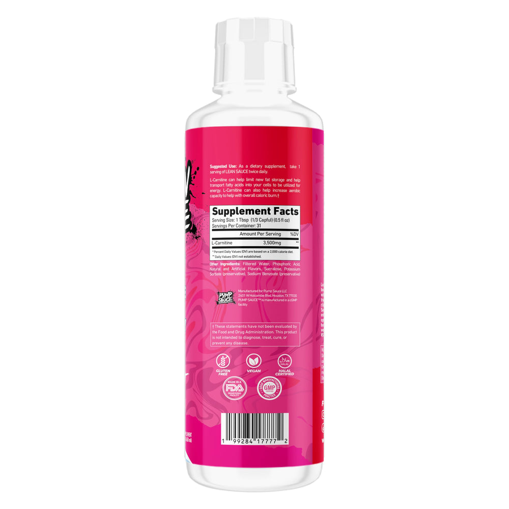 Pump Sauce Lean Sauce bottle pour showing quick dosing on the go.