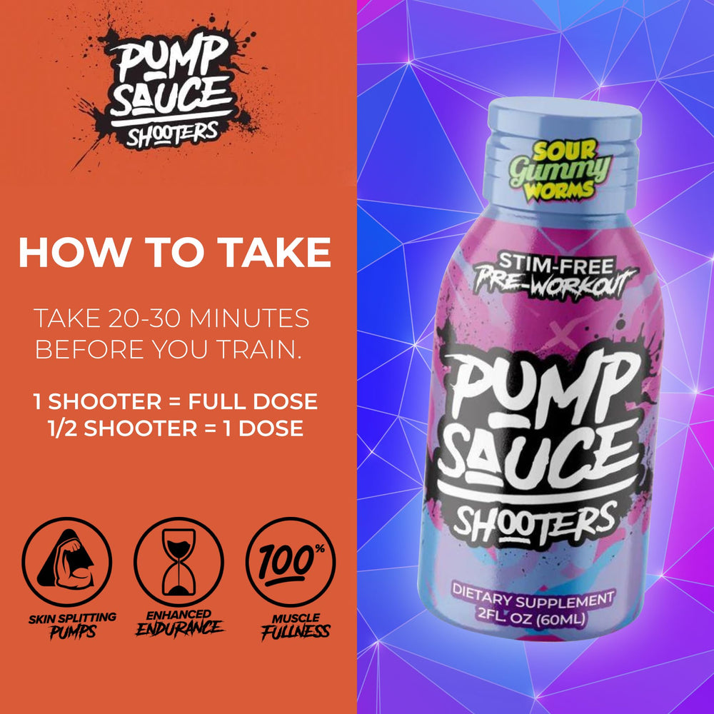 Pump Sauce Shooters 12-pack display highlighting value and convenience