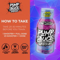 Pump Sauce Shooters 12-pack display highlighting value and convenience