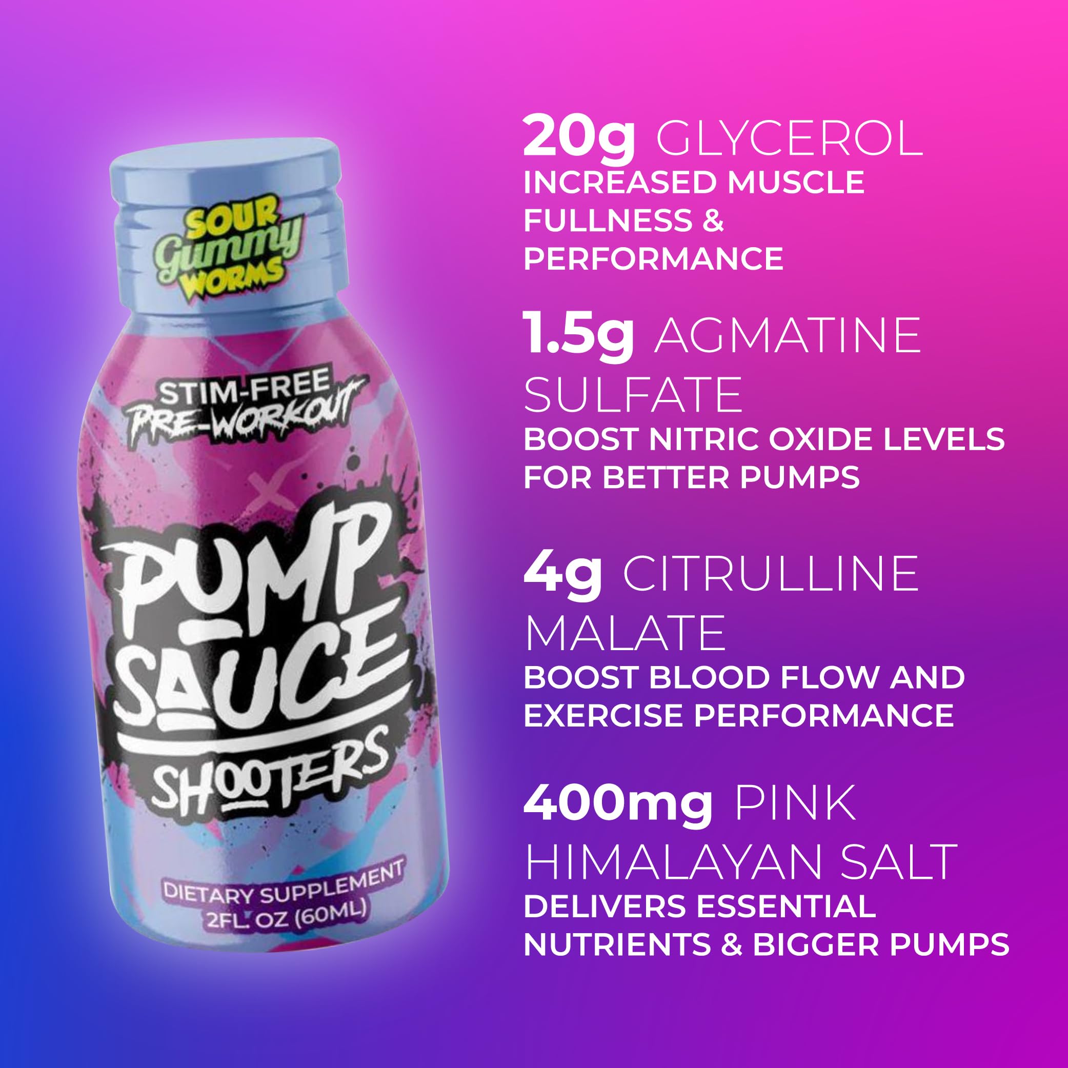 Pump Sauce Shooters Gummy Worms close-up of chewy gummies texture