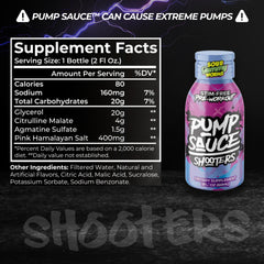 Pump Sauce Shooters Gummy Worms label showing sour gummy worm flavor