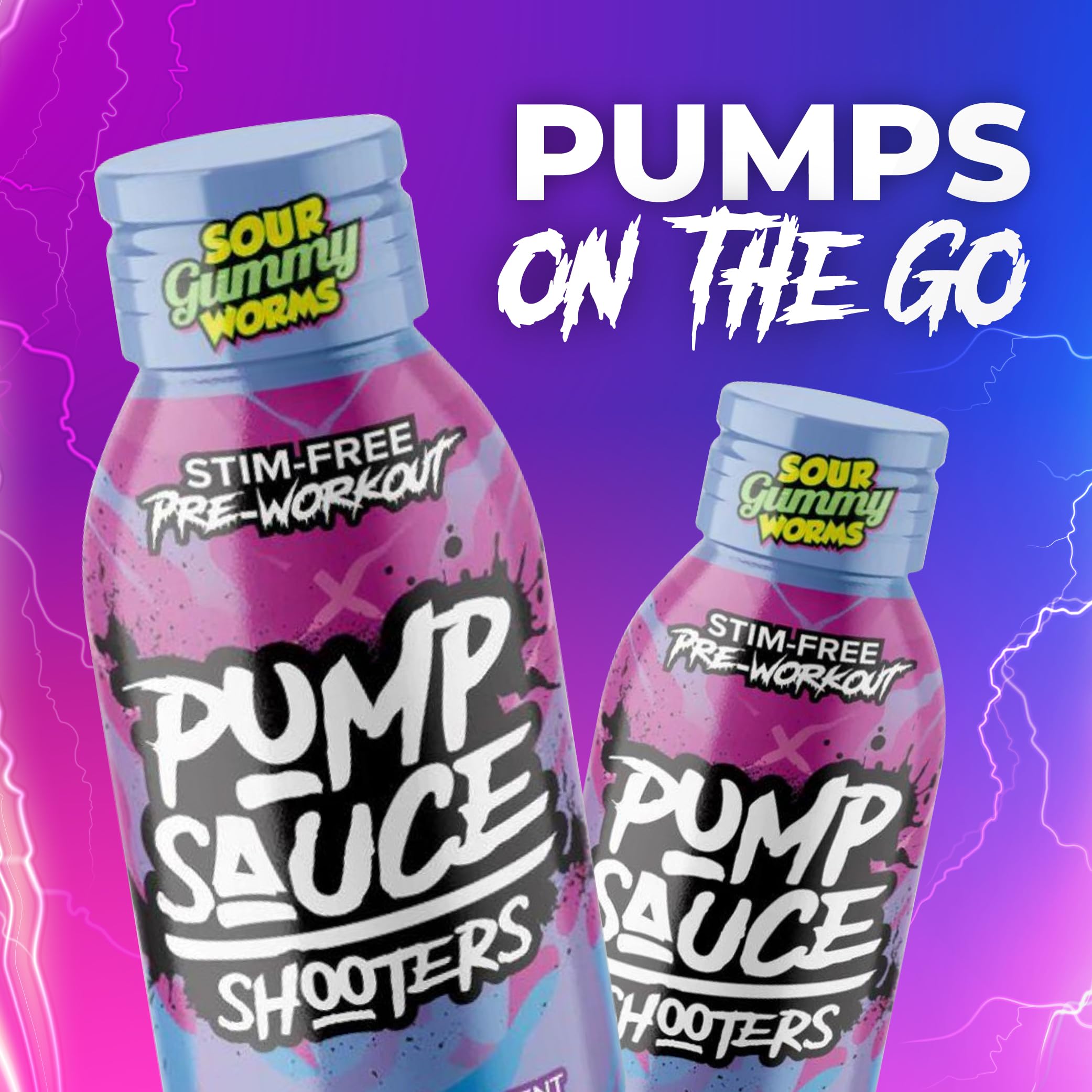 Pump Sauce Shooters Gummy Worms bottle being poured for quick dose