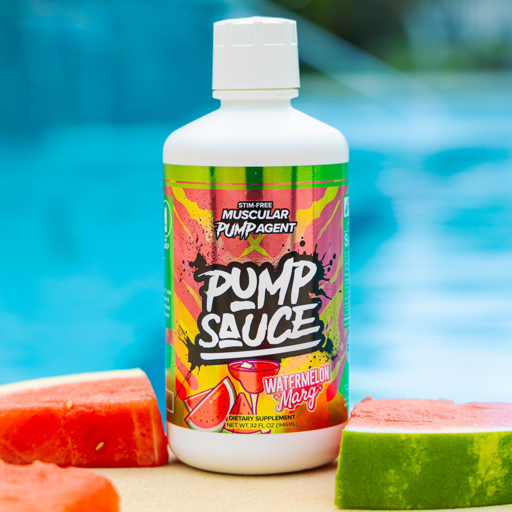 Pump Sauce Watermelon Marg pour closeup demonstrates quick pump activation during training.