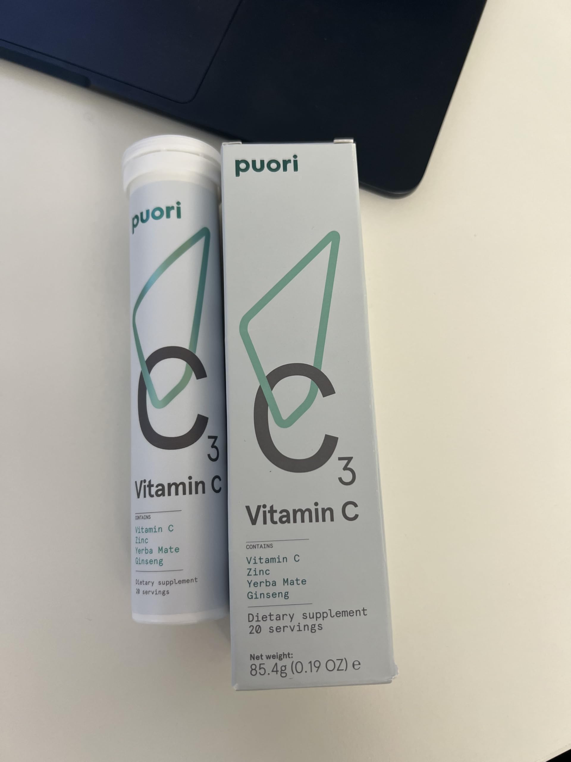 Puori C3 zinc, yerba mate, and ginseng blend suggesting energy and focus support.