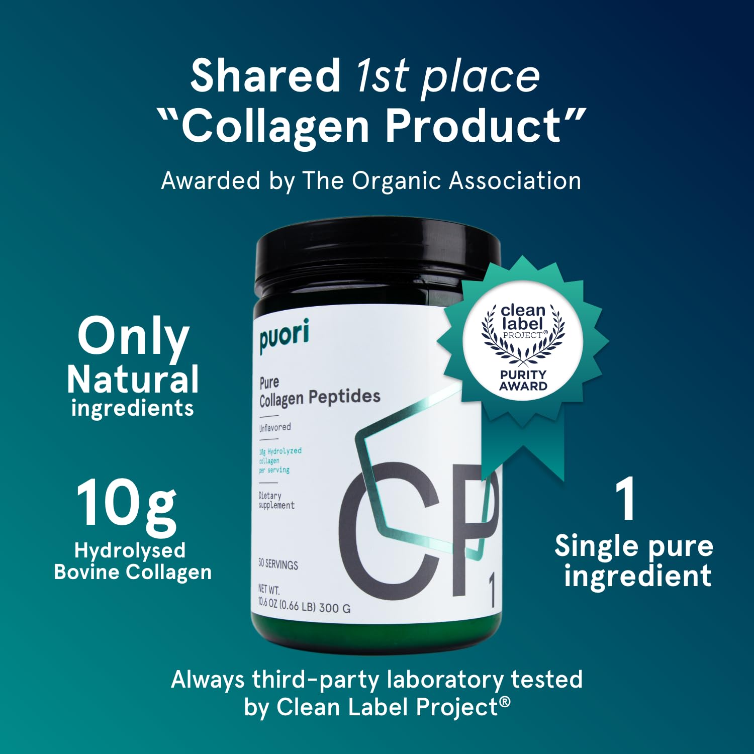 Puori Pure Collagen Peptides dissolving in coffee for easy daily protein boost.
