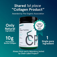 Puori Pure Collagen Peptides dissolving in coffee for easy daily protein boost.
