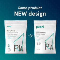 Puori PW1 whey protein scoop dissolving in water for a quick shake.