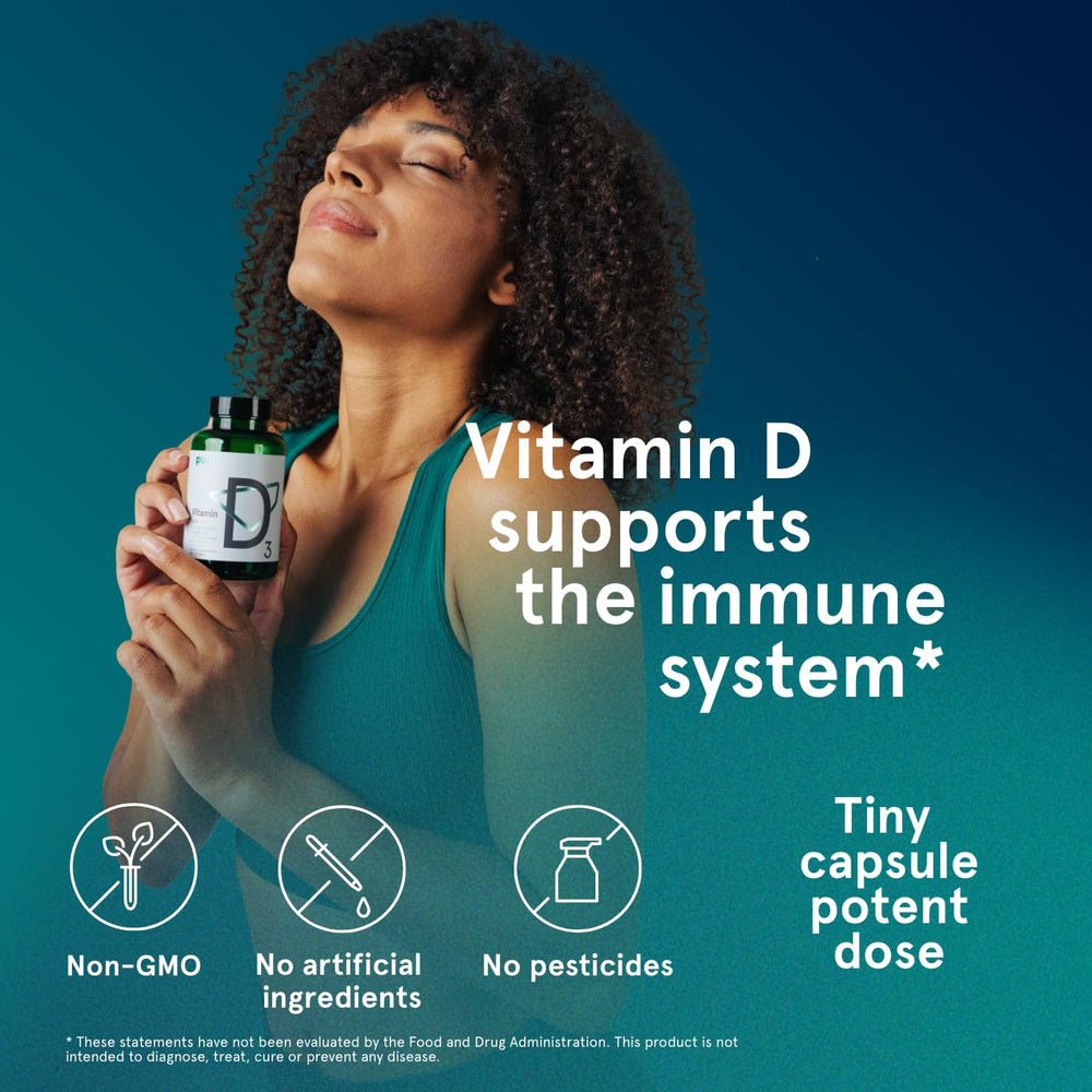 Puori Vitamin D3 Softgels two-bottles packaging highlighting value and convenience.