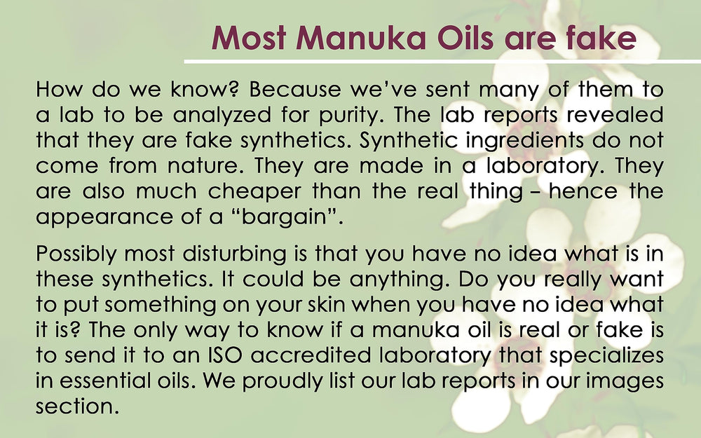 PUR360 Manuka Oil on skin provides soothing, lightweight feel