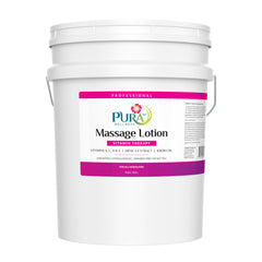 PURA 1st Vitamin therapy lotion pump close-up for professional hydration during massage.